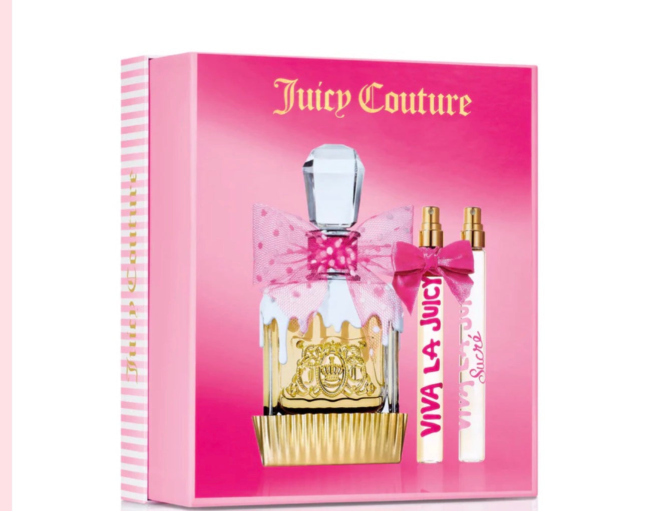 SET JUICY COUTURE LA VIVA JUICY SUCRE WOMEN ( 3 PC ) 3.4 OZ EDP SP / X2 MINI
