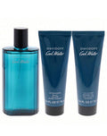 SET DAVIDOFF COOL WATER MEN ( 3 PC ) 4.2 OZ EDT SP / 2.5 OZ SG /0.50 OZ EDT SP