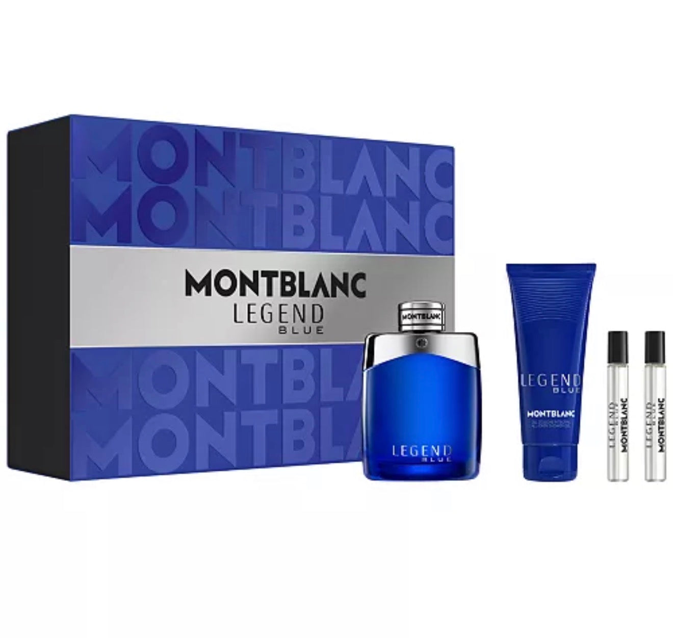 SET MONT BLANC LEGEND BLUE MEN ( 4PC ) 3.3 OZ EDP SP /3.3 OZ SG /2 X 0.25 OZ EDP SP