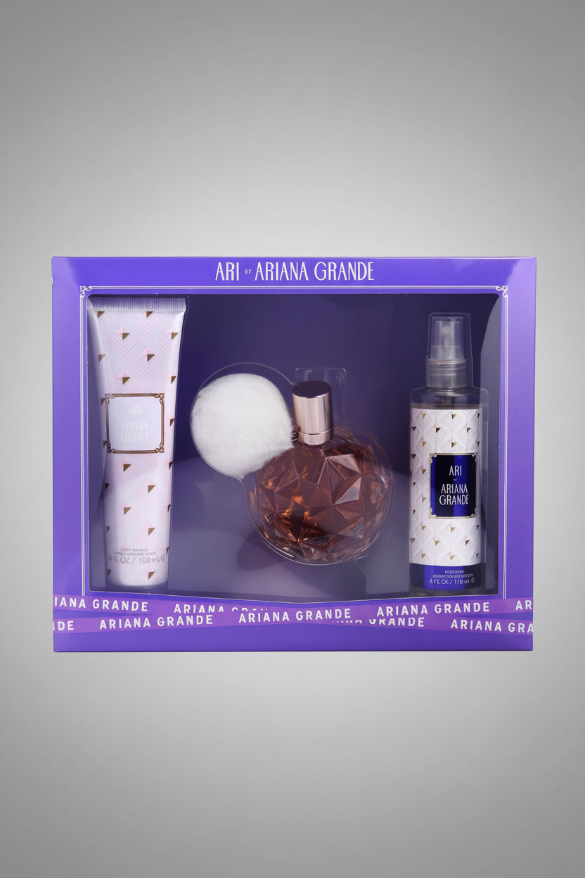 SET ARIANA GRANDE ARI WOMEN ( 3 PC )3.4 OZ  EDP SP / 3.4 OZ BODY SOUFFLE / 4.0 OZ BODY MIST