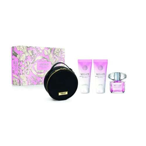 SET VERSACE BRIGHT CRYSTAL WOMEN (4 PC)3.0 OZ EDT SP / 3.4 OZ BL /3.4 OZ SG/MAKE UP CASE