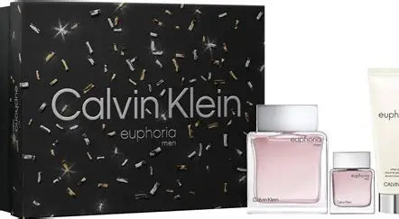 SET CALVIN KLEIN EUPHORIA MEN (3 PC) 3.3 OZ EDT SP / 3.3 OZ AFTER SHAVE BALM / 0.50 EDT SP