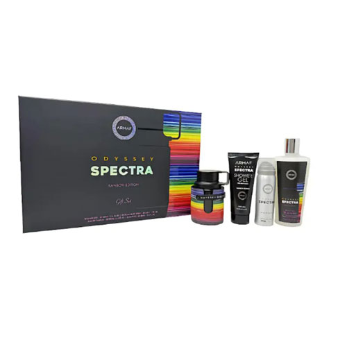 SET ARMAF ODYSSEY SPECTRA MEN( 4 PC ) 3.4 OZ EDP SP / 3.4 OZ SG / 8.4 OZ SHAMPOO / 1.7 OZ BODY SPRAY