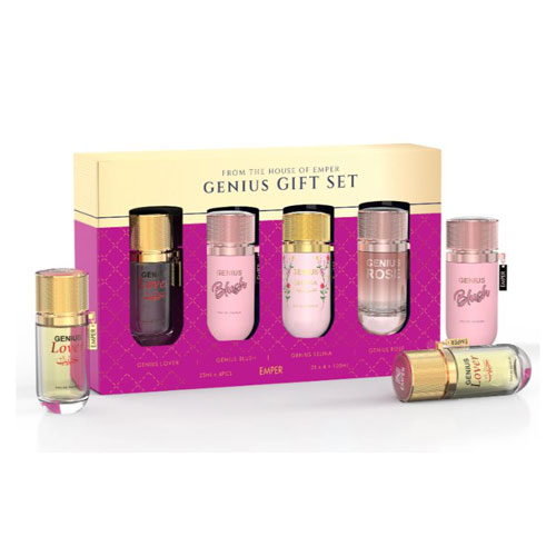 SET EMPER  GENIUS WOMEN ( 4 PC ) LOVER,BLUSH,SELINA,ROSE 0.845 OZ EDP SP
