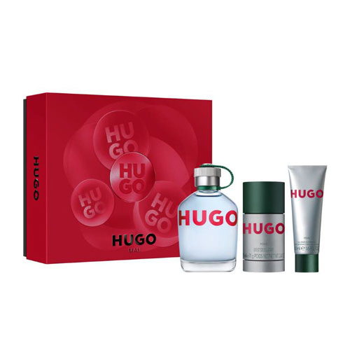 SET HUGO BOSS MAN GREEN ( 3 PC )4.2 OZ EDT /2.4 OZ DEO / 1.6 OZ SG