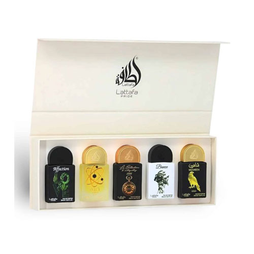 SET LATTAFA PRIDE X0.67 OZ ( 5 PC )AFFECTION / THARWAH GOLD / WATCH1505 / BREEZE / SHAHEEN GOLD