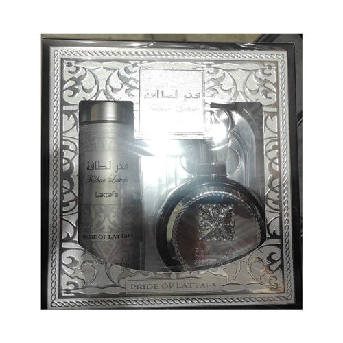 SET LATTAFA FAKHAR MEN ( 2 PC ) 3.4 OZ EDP SP / 6.8 OZ BODY SPRAY