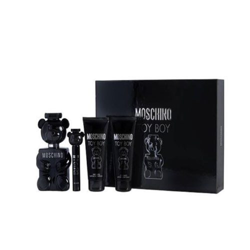 SET MOSCHINO TOY BOY MEN ( 4 PZ ) 3.4 OZ EDP SP / 3.4 OZ AS BALSAM/ 3.4 OZ SG/ 0.33 OZ EDP SP