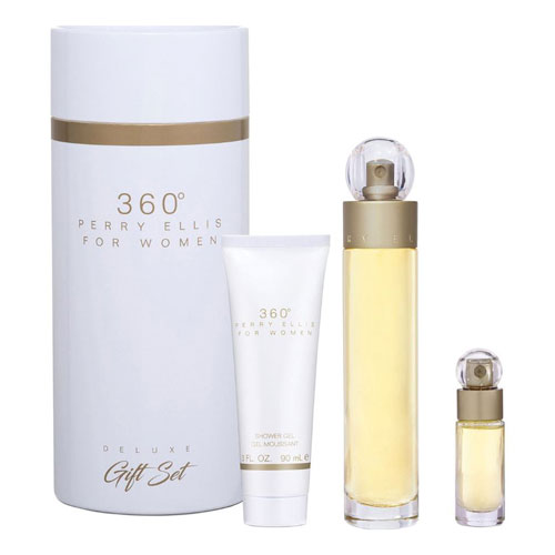SET PERRY ELLIS 360 WOMAN (3 PC )3.4 OZ.EDP / 3.0 GEL / MINI