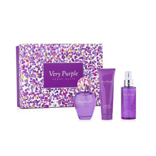 SET PERRY ELLIS VERY PURPLE ( 3 PC )3.4  OZ EDP SP/3.0 OZ SG /3.0 OZ BL