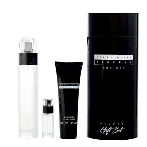 SET PERRY ELLIS RESERVE MEN (4PC) 3.4 OZ EDP / 4.2 OZ MIST / 3.0 OZ SG / MINI